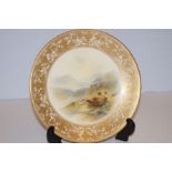 Royal Worcester plate by John Stinton, highland ca