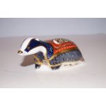 Royal crown derby Moonlight badger with gold stopp