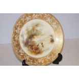 Royal Worcester plate by John Stinton, highland ca