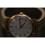 9ct Gold cased Omega with date aperture & second f