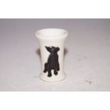 Moorcroft black Labrador vase