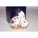 Royal crown derby Meadow rabbit with gold stopper