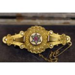 Victorian 9ct Gold Mourning brooch in case Weight