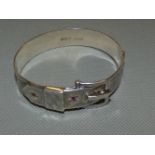Birmingham hallmarked silver buckle bracelet, set