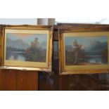 Pair of early 20th century watercolours, lake & mo