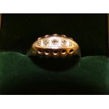 9ct Gold ring set with 5 diamonds Size P
