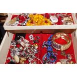 Jewellery box & costume jewellery contents