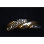 9ct Gold ring set with diamonds