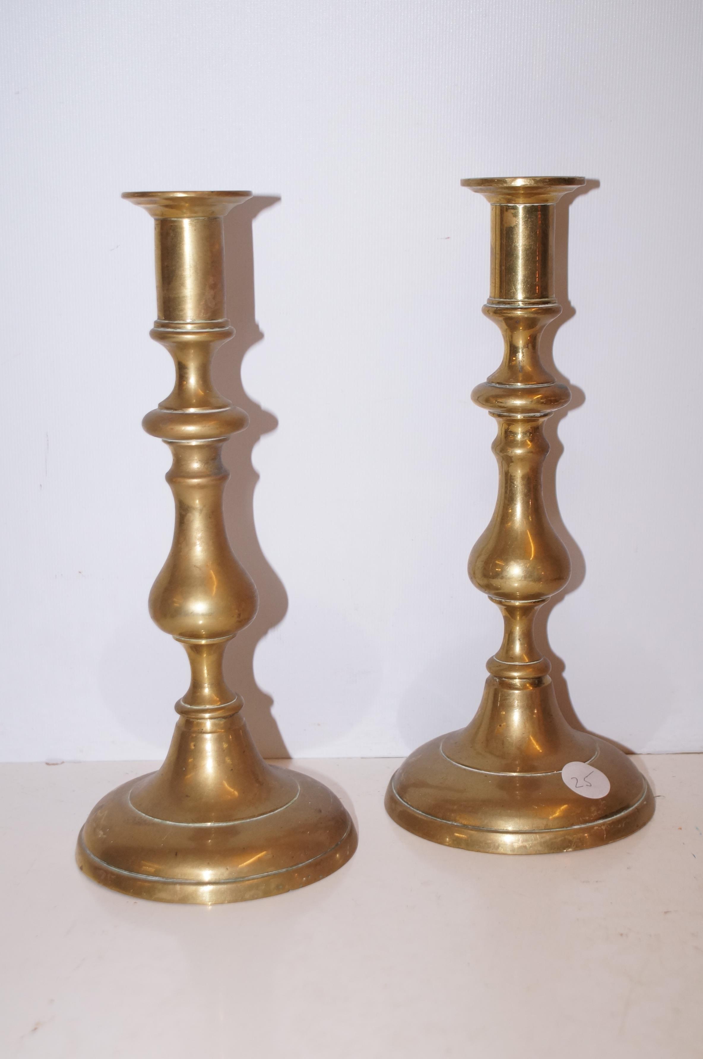 Pair of brass candle sticks