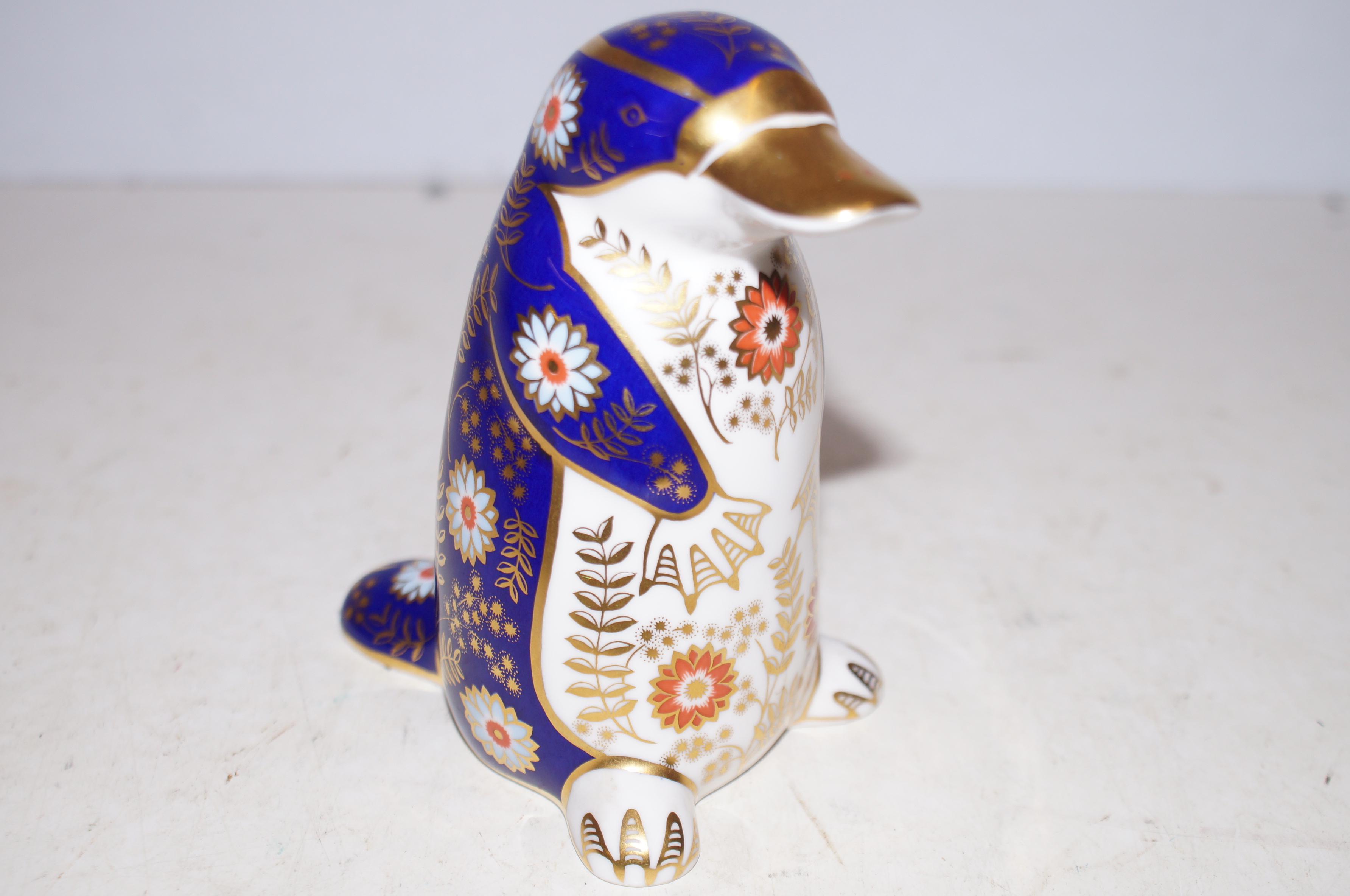 Royal crown derby duck-billed platypus with gold s