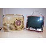 An original Bush radio & a Retro portable TV