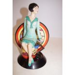 Young Clarice Cliff ceramic model by Kevin Francis