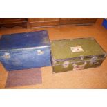 Early 20th century steamer trunk with 2 Cunard Lin