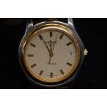 Tissot PR50 wristwatch with leather strap. Date ap