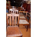 Collection of 7 various dining chairs