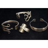 3 Bracelets & a ring made from cutlery