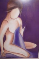 Framed possibly pastel abstract nude signed Pascal