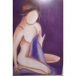 Framed possibly pastel abstract nude signed Pascal