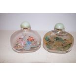 2x large Chinese scent bottles Height 11 cm