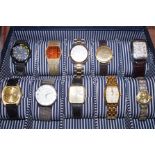 Cased wristwatch - 10 in total