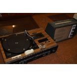 Phillips record deck together with a Dansette vint