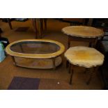 2x Barley twist wine tables together with a modern