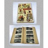 An Edith Blyton scrapbook containing vintage postcards