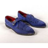 A pair of gents blue suede shoes, size 8