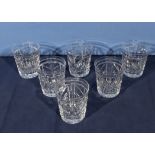 Six crystal cut glasses