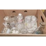 A box of assorted glassware