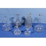 Six glass decanters