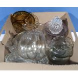 A box of assorted glassware