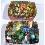 Two boxes of marbles
