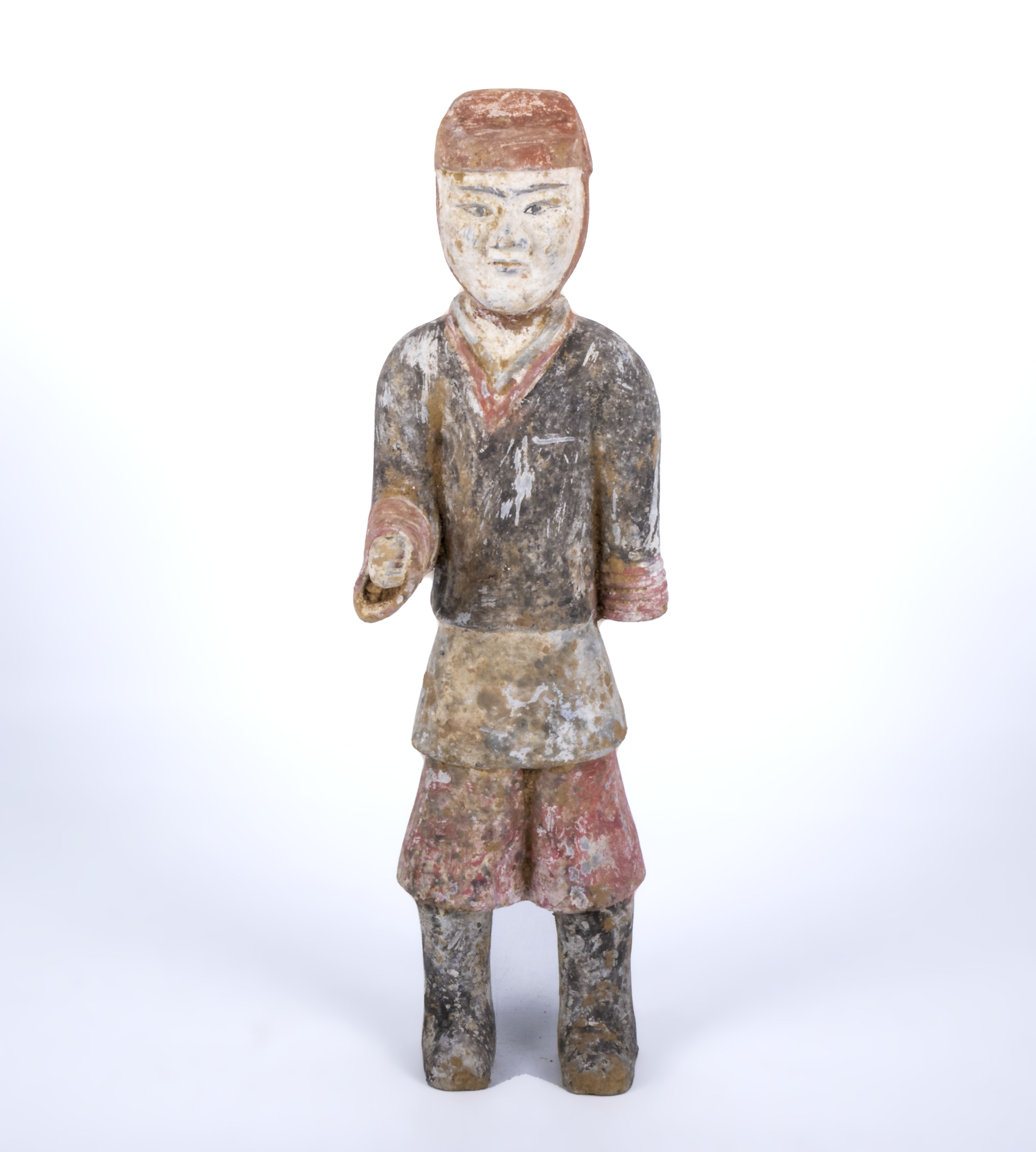 Han Dynasty figure of court guard retaining some of natural pigment NOT T.L. Tested