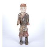 Han Dynasty figure of court guard retaining some of natural pigment NOT T.L. Tested