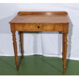 A satin walnut side table, 76cm x 47cm x 75cm