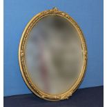 An oval gilt framed mirror 52cm x 39cm