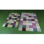 Two chequered rugs, 120cm x 180cm and 90cm x 150cm