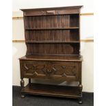 A 1940's oak dresser, 135cm x 50cm x 197cm tall