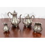 A four piece silver plated tea/coffee service