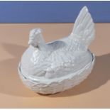 A white Portmerion chicken nest egg holder