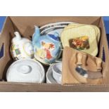 A box of pottery table ware