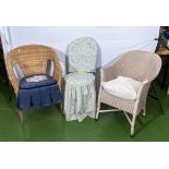 Three cane chairs