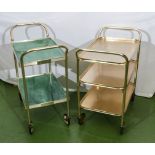 Two retro metal tea trolleys.