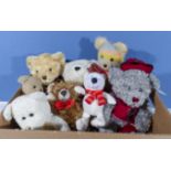 A box containing plush teddy bears