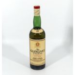 A bottle of Glenlivet 12 year old Scotch whisky 40% vol/ 75cl.
