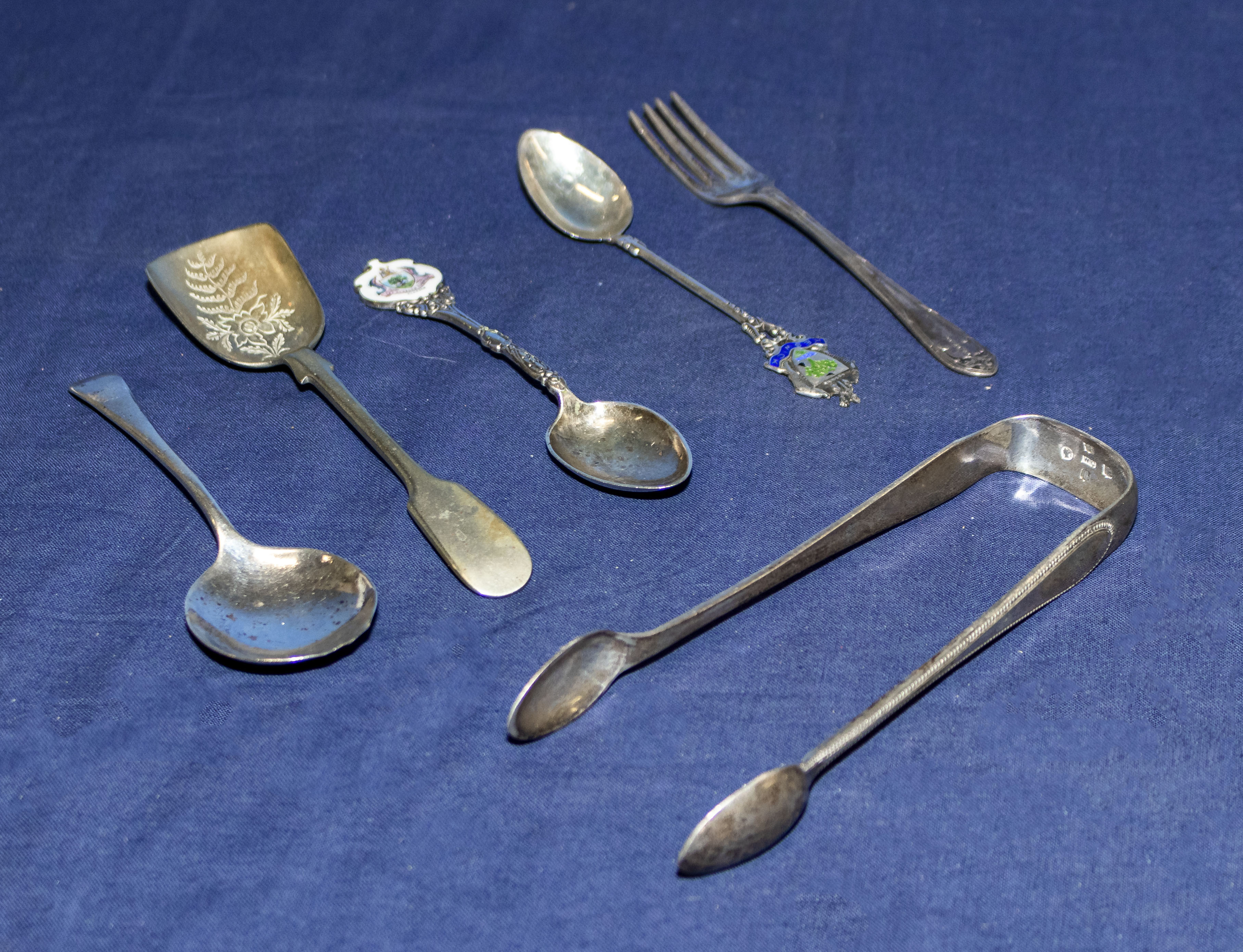 Six silver pieces of cutlery