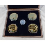 Windsor Mint - History of Scotland coins, five gold plated and one other in presentation case