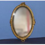 An oval gilt framed mirror 53cm x 36cm