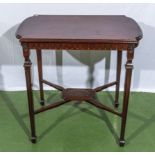 An Edwardian table, 75cm x 50cm and 7cm tall